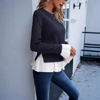 Casual Solid Color Round Neck Fashion Sweater