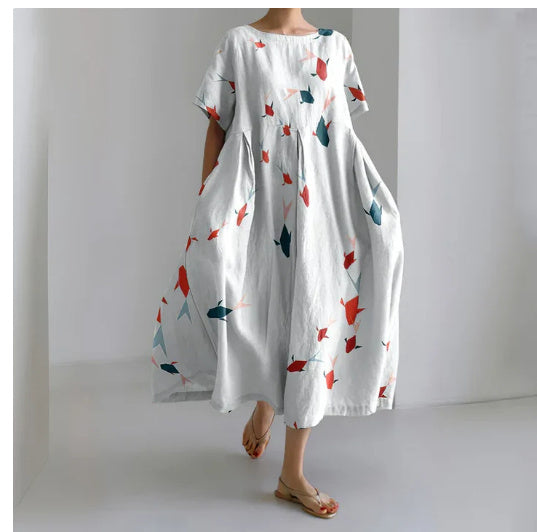 Robe ample à manches courtes de haute qualité pour femmes, grande taille, 3D