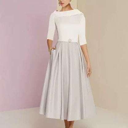 Formal Banquet Temperament Formal Daily Style Off-shoulder Half Sleeve Dress