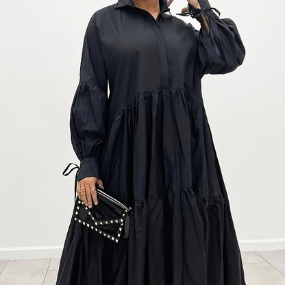 Robe ample nouée à la mode rétro pour femmes, sans ceinture