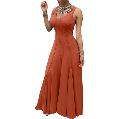 Solid Color Sleeveless Women's Clothing Dress