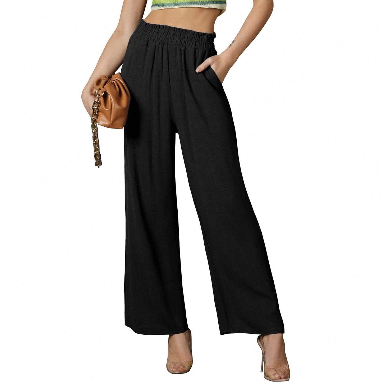 Summer New Solid Color Loose Women's Casual Trousers