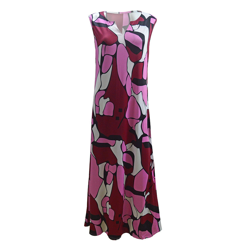 New Women's Printed Sleeveless Dress