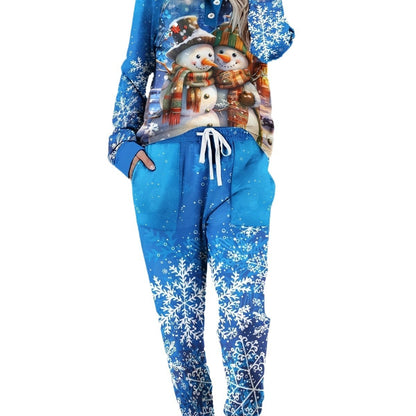 Women's Micro-elastic Digital Positioning Printing Long Sleeve Trousers Suit