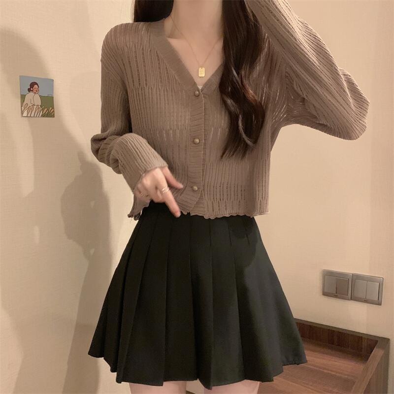 Fashion Hollowed-out Knitted Cardigan For Women