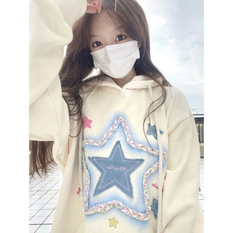 XINGX Embroidered Niche Design Hooded Sweater For Women