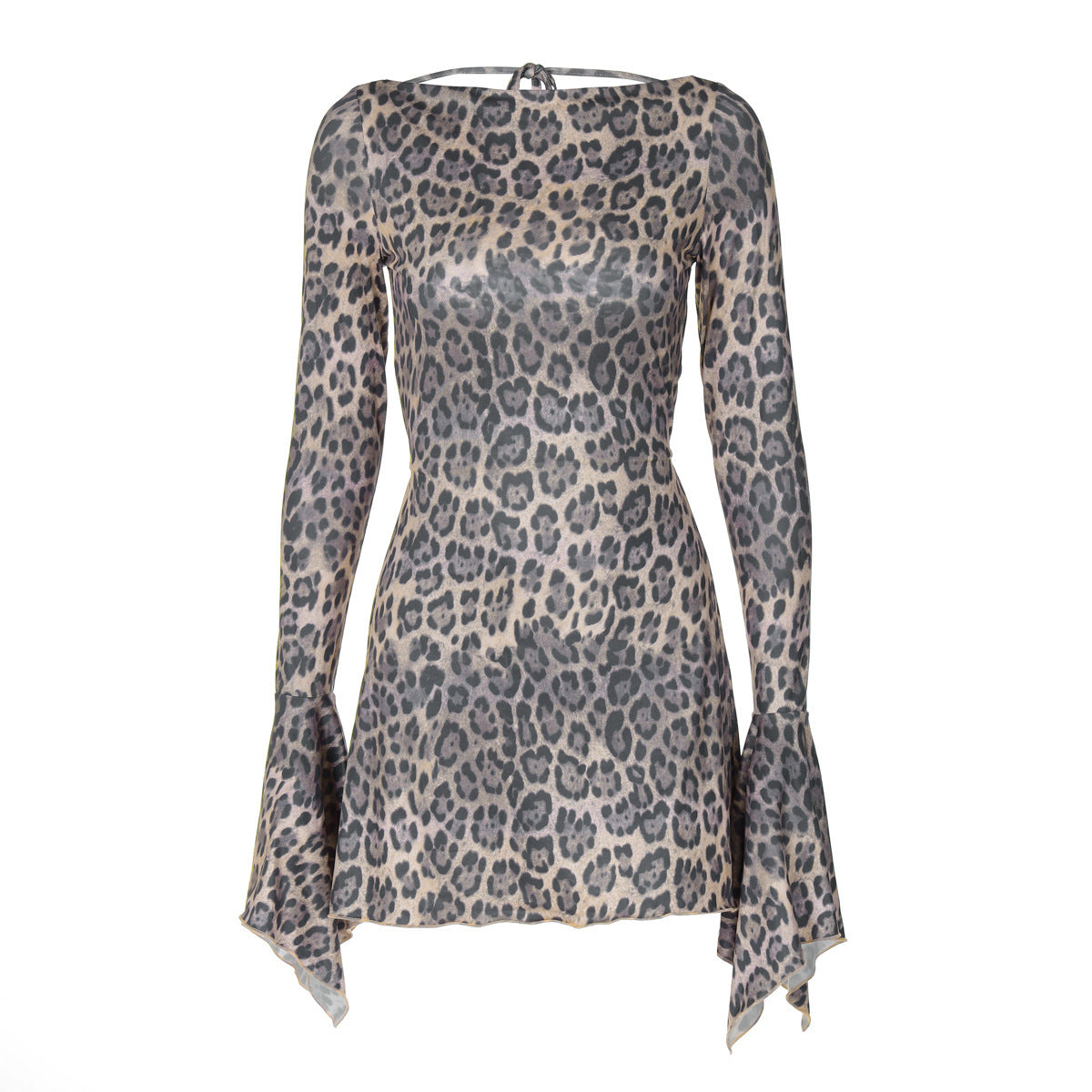 Vestido ajustado sexy de principios de otoño con estampado de leopardo clásico