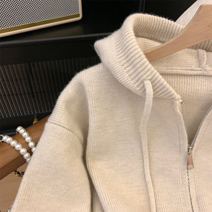 Autumn And Winter Sweater Small Zip Knitted Coat