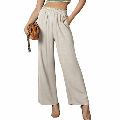 Summer New Solid Color Loose Women's Casual Trousers