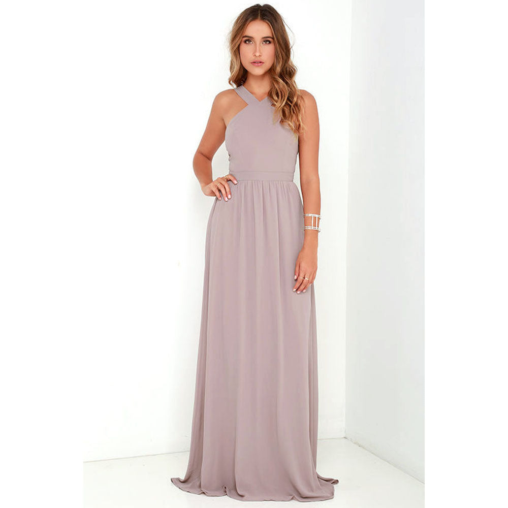 Elegant Cross Chest-wrapped Strapless Long Dress