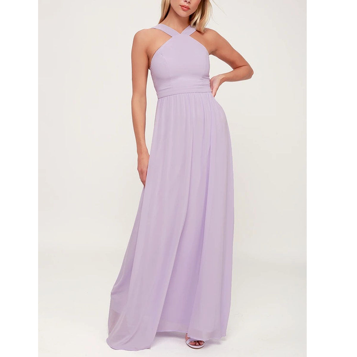 Elegant Cross Chest-wrapped Strapless Long Dress