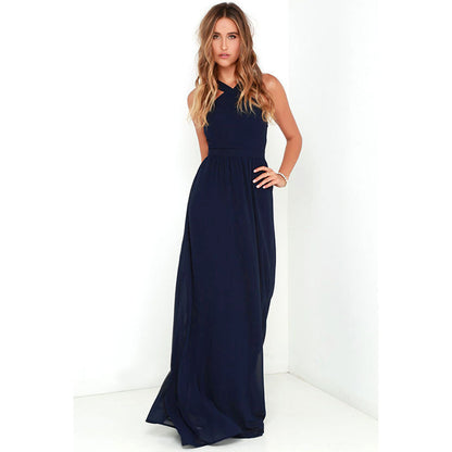 Elegant Cross Chest-wrapped Strapless Long Dress