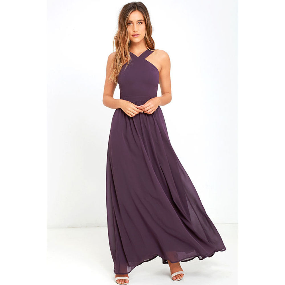 Elegant Cross Chest-wrapped Strapless Long Dress