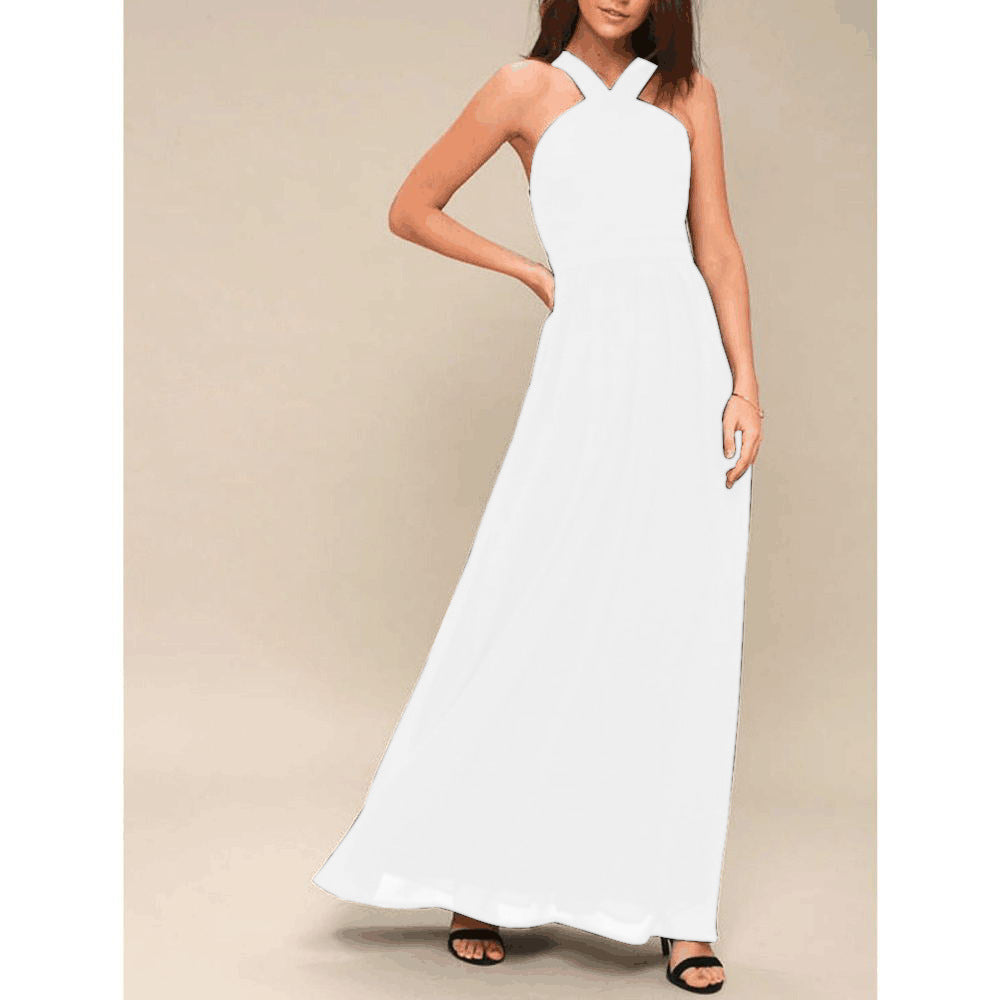 Elegant Cross Chest-wrapped Strapless Long Dress