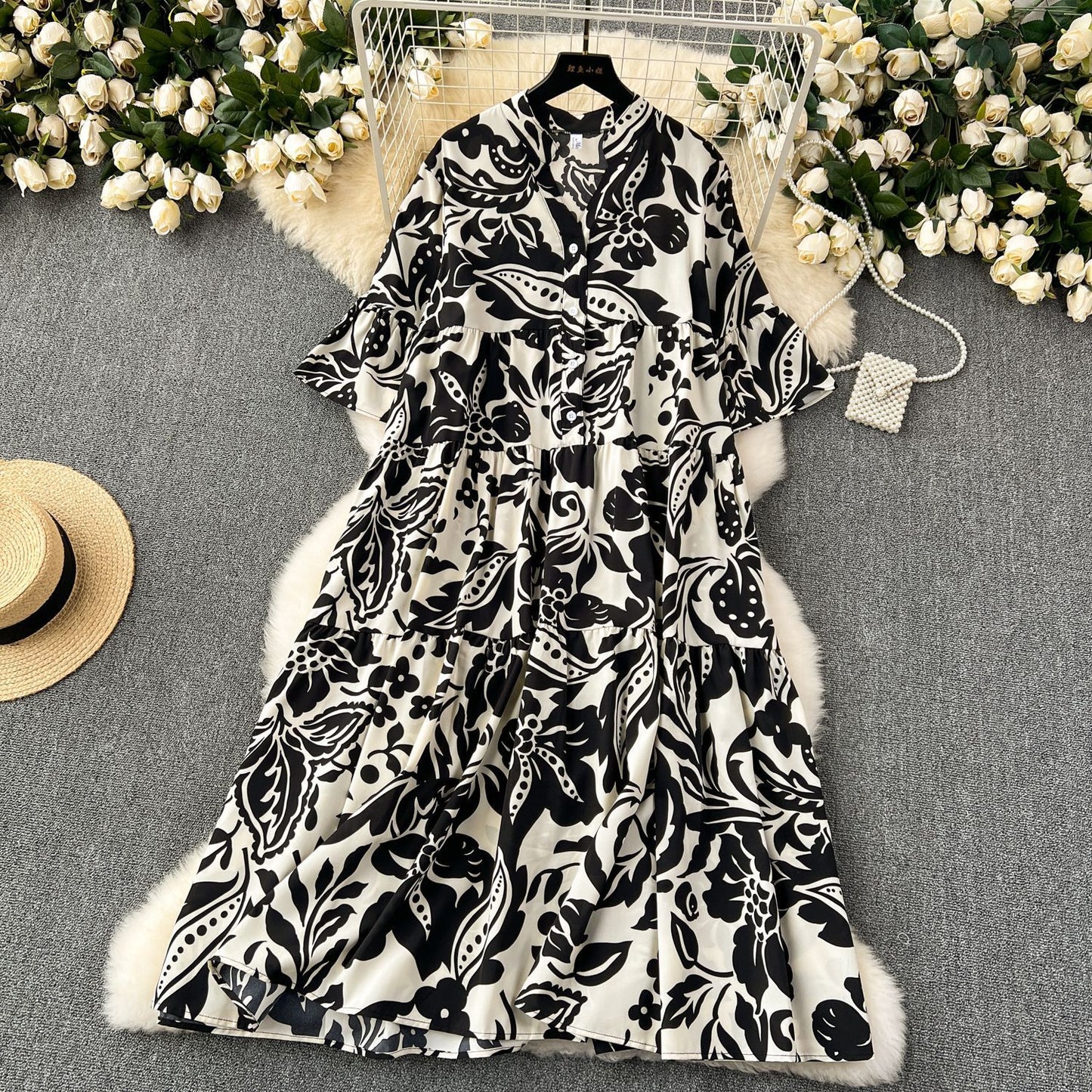 Women's Clothing Idle Style Loose Print Dress