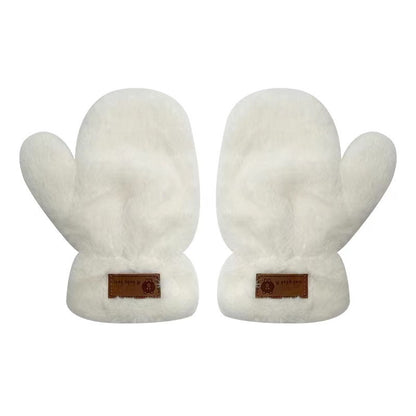 Fleece-lined Mittens Plush Autumn And Winter Warm Gloves