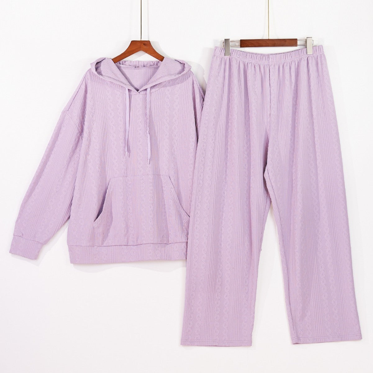 Plus Size Women's Pajamas Imitation Cotton Hooded Sweater Set