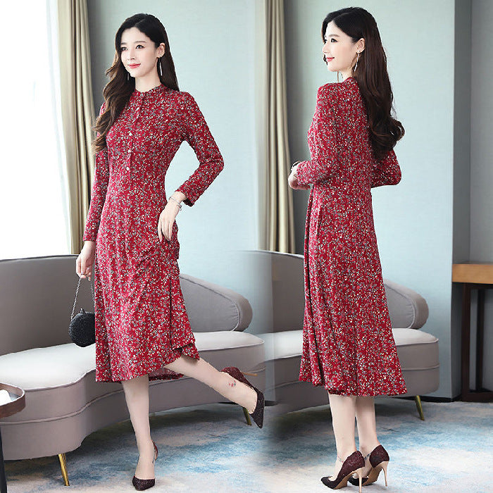 Waist Tight Tummy Hiding Temperament Long Dress