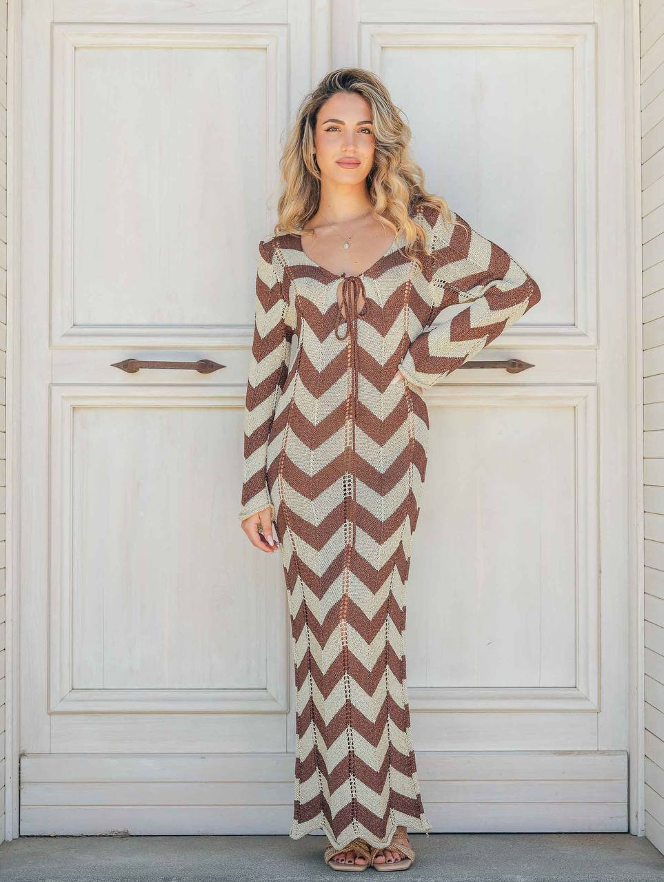 Robe de plage à lacets tendance pour femme