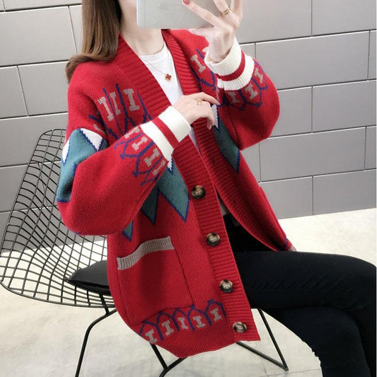 European Goods Western Style Knitted Sweater Coat