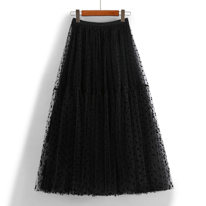 Heavy Industry Flocking Polka Dot Tulle Skirt Women