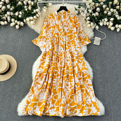 Women's Clothing Idle Style Loose Print Dress