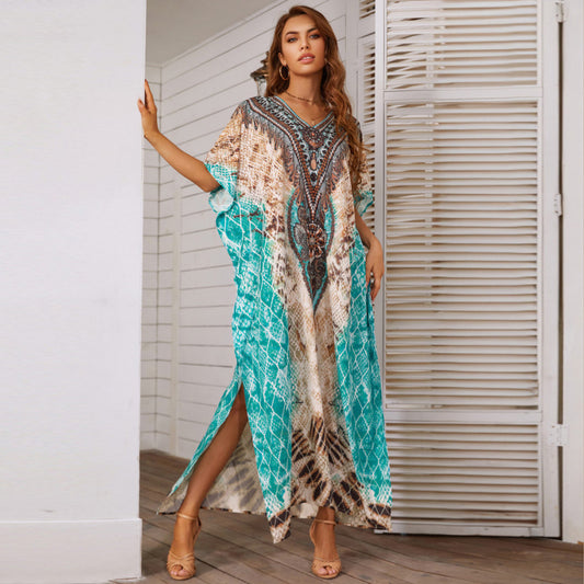 Printing Oversized Beach Cover-up Women