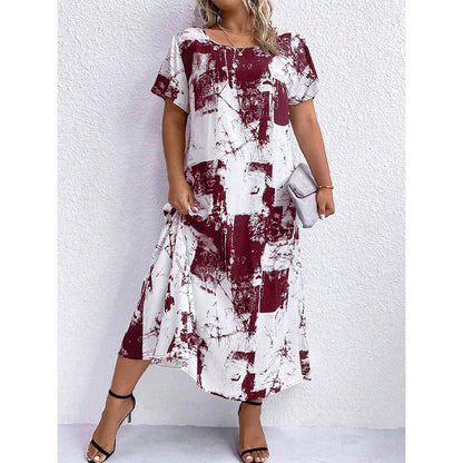 Vestido casual holgado con estampado digital para mujer