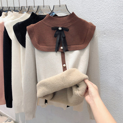 Suéter de terciopelo grueso para mujer, ropa de otoño e invierno