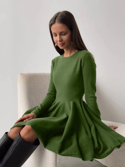 Easy Matching Waisted Knitted Dress Women