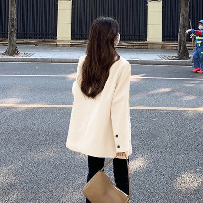 Women's Suit Collar Loose Long Sleeve Jacket