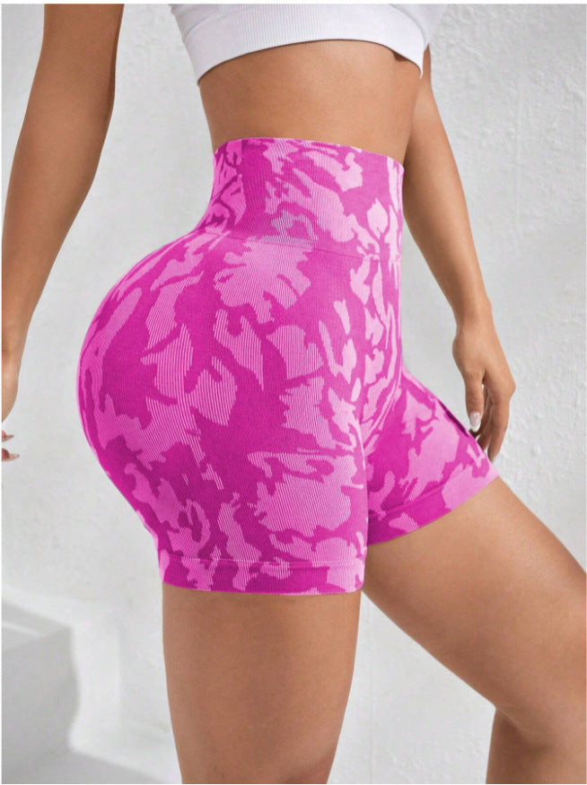 Fashion Tie-dye Tight Yoga Shorts For Women