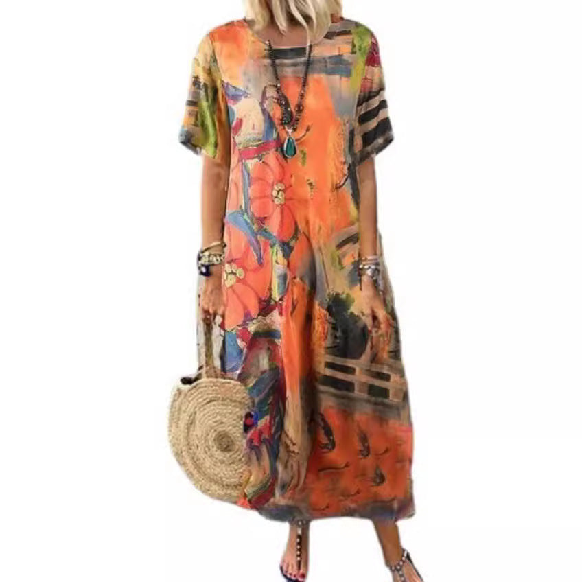 Women's Fashion Individual Casual Printed Dress