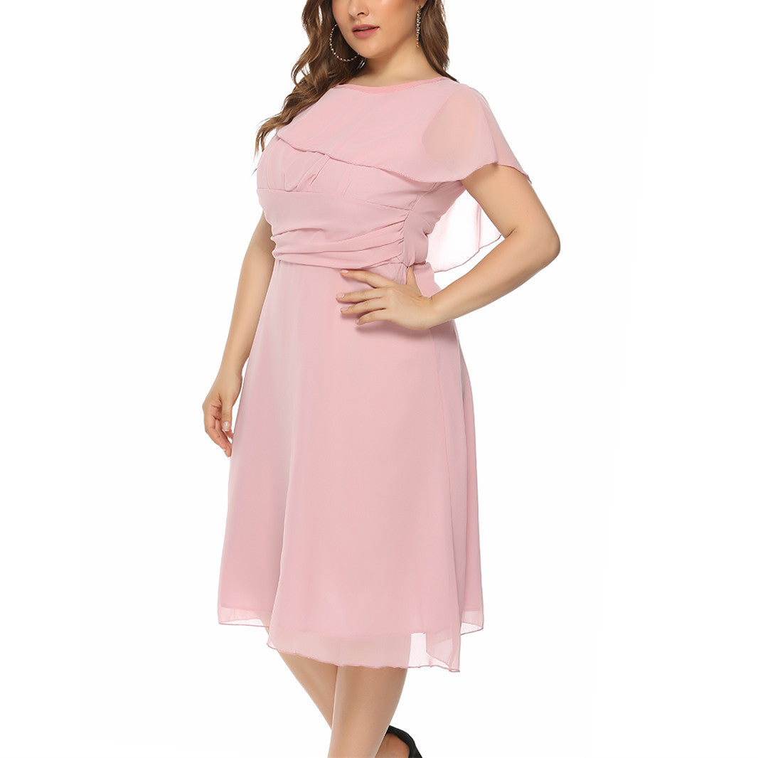 European And American Elegant Chiffon Plus Size Dress