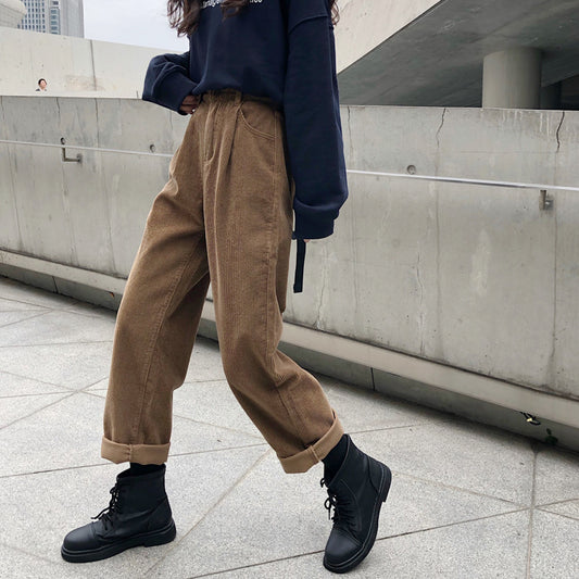 Korean Style Corduroy Casual Pants