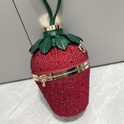 Sac à bandoulière simple strass fraise sac à bandoulière Portable