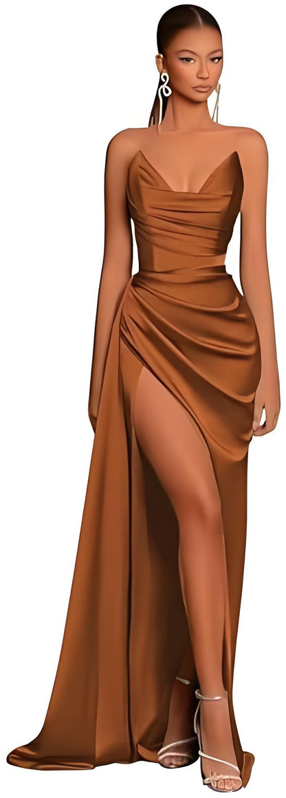 Women's Off-the-shoulder High Slit Support Mermaid Formal Dress Banquet