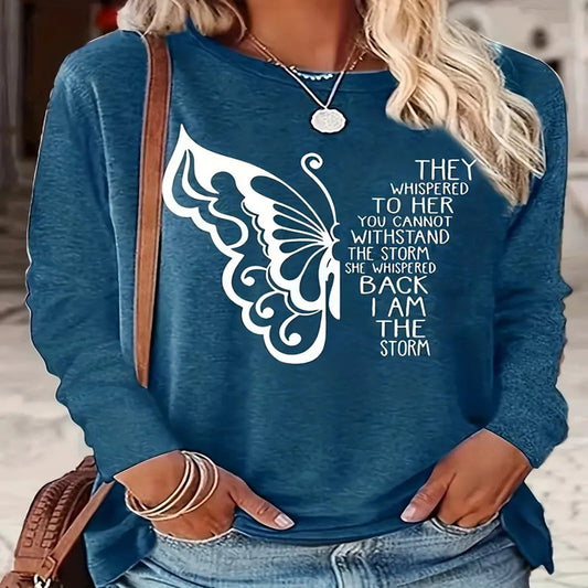 Women's New Long Sleeve 3D Printed Crew Neck Sweatshirt