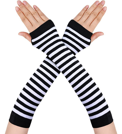 Fingerless Oversleeve Dark Lolita Striped Cross Long Cosplay Oversleeve Sheath