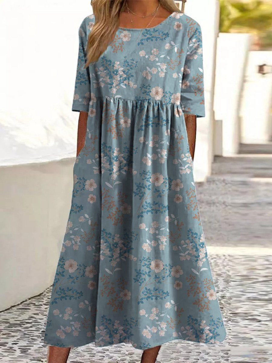 Robe à grande largeur avec impression numérique tendance