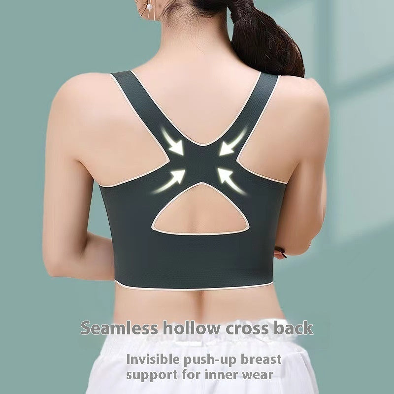 Soutien-gorge de sport avec boucle latérale croisée, tenue d'extérieur, gilet de Yoga