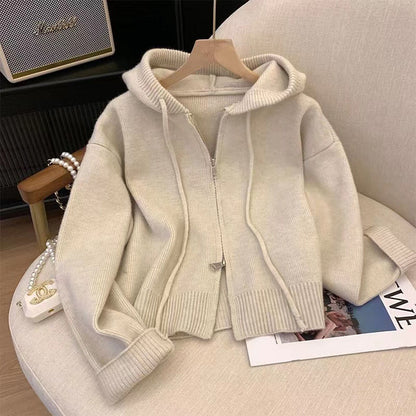 Autumn And Winter Sweater Small Zip Knitted Coat