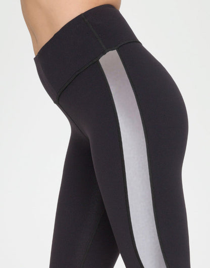 Leggings de fitness con costuras de correa de cuero y nueve puntos para yoga