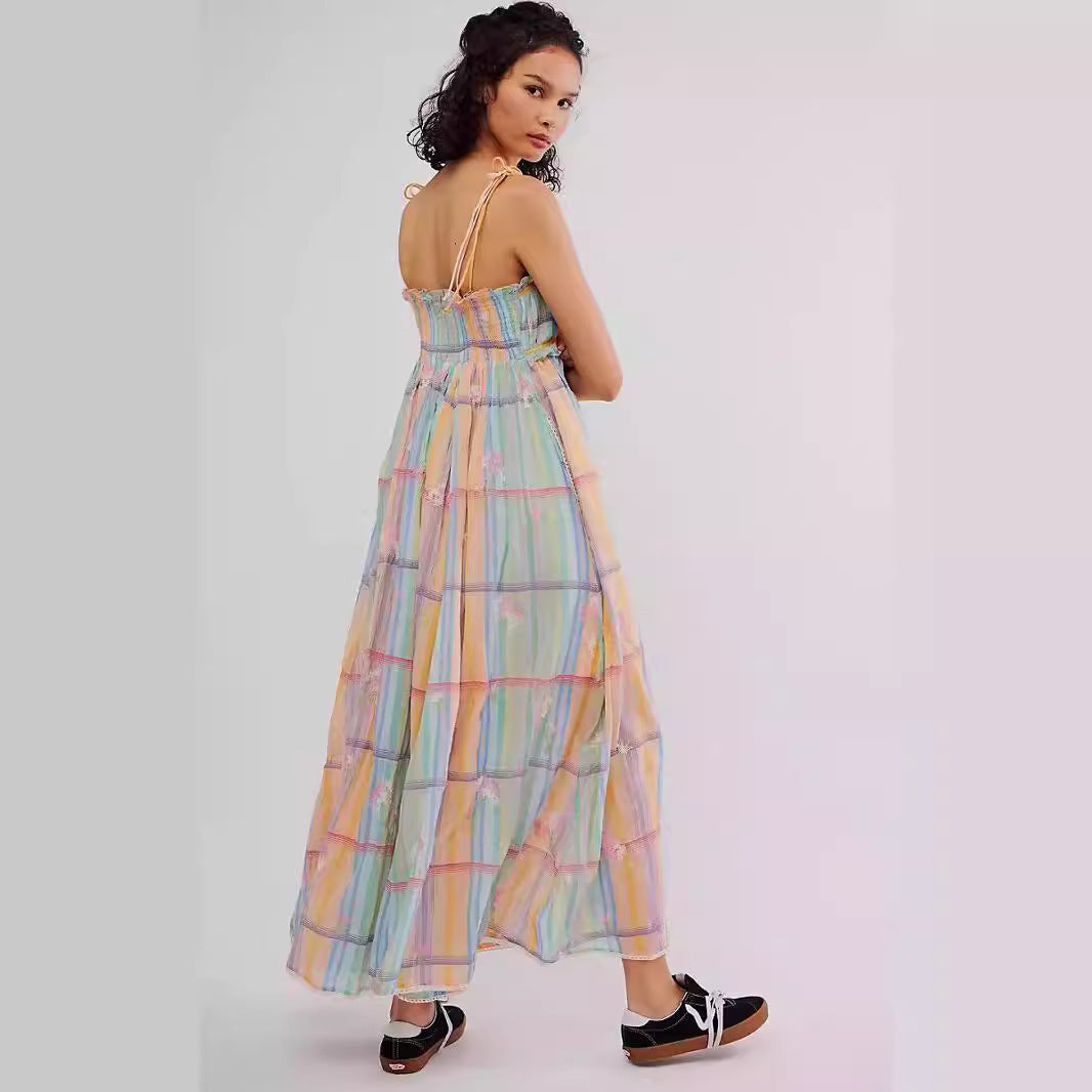 Robe longue plissée élégante pour femme