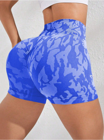 Fashion Tie-dye Tight Yoga Shorts For Women