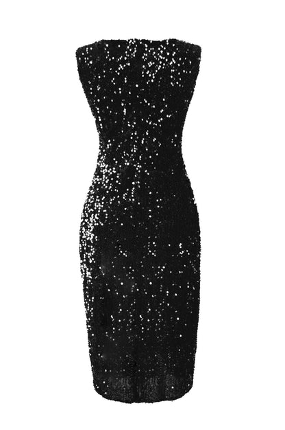 Robe à fente irrégulière à paillettes pour femme