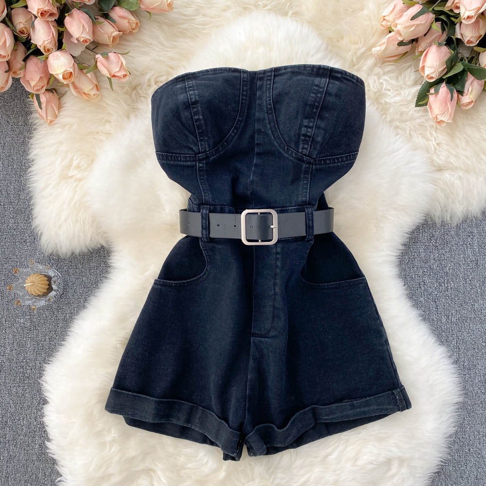 High Waist Slimming And Wide Leg Shorts Small Casual Jumpsuit