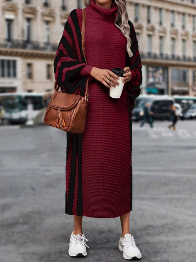 Casual Unisex Style Striped Long Knitted Dress