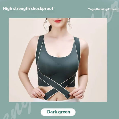 Soutien-gorge de sport avec boucle latérale croisée, tenue d'extérieur, gilet de Yoga