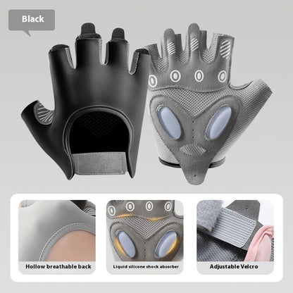 Guantes de fitness de silicona líquida engrosados ​​para entrenamiento con medio dedo para mujer